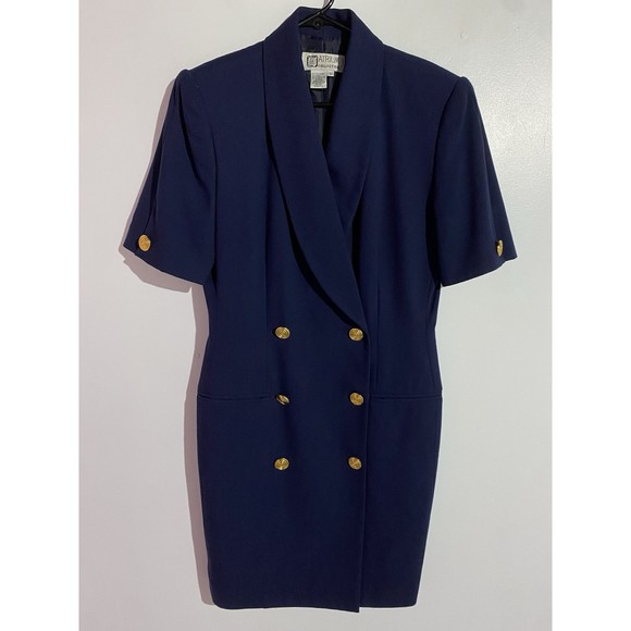 Atrium Collection Navy Blue Double-Breasted Blazer Dress - Picture 1 of 14